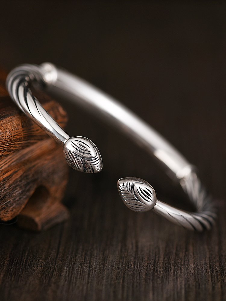 Tibetan Six-character Mantra Bracelet Men's Sterling Silver - Image 5