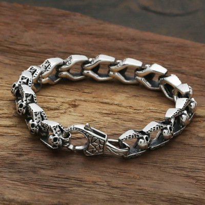 Men's Thai Silver Skull Bracelet