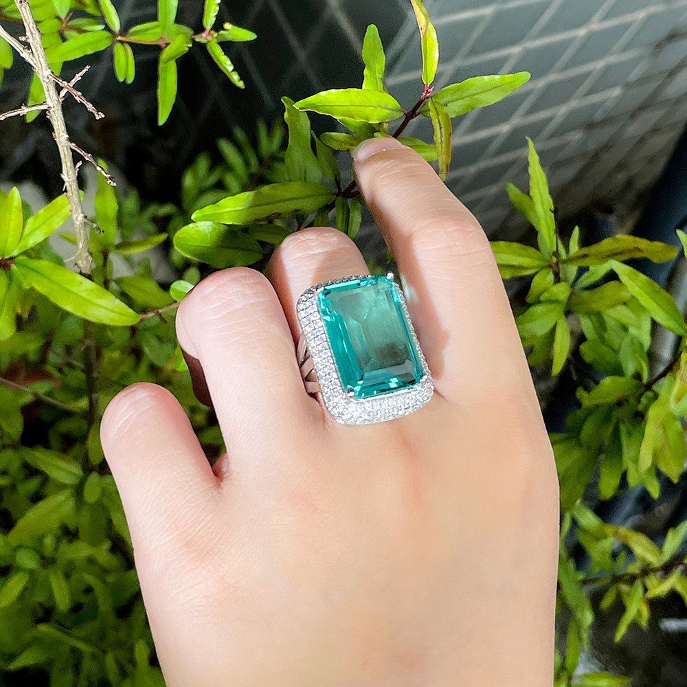 New Creative Rectangular Geometric Ring - Image 2