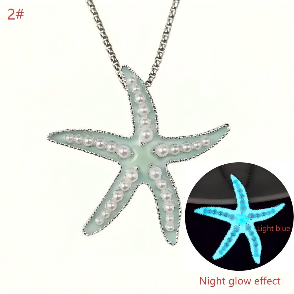 Metal Luminous Starfish Necklace Ocean Elf Beach Party - Image 7