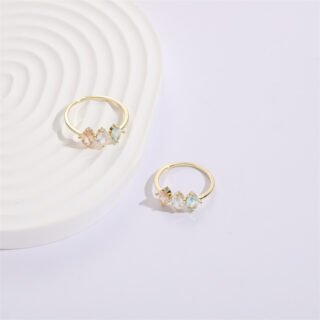 Mother's Day Birthstone Horse Eye Tricolor Zircon Ring