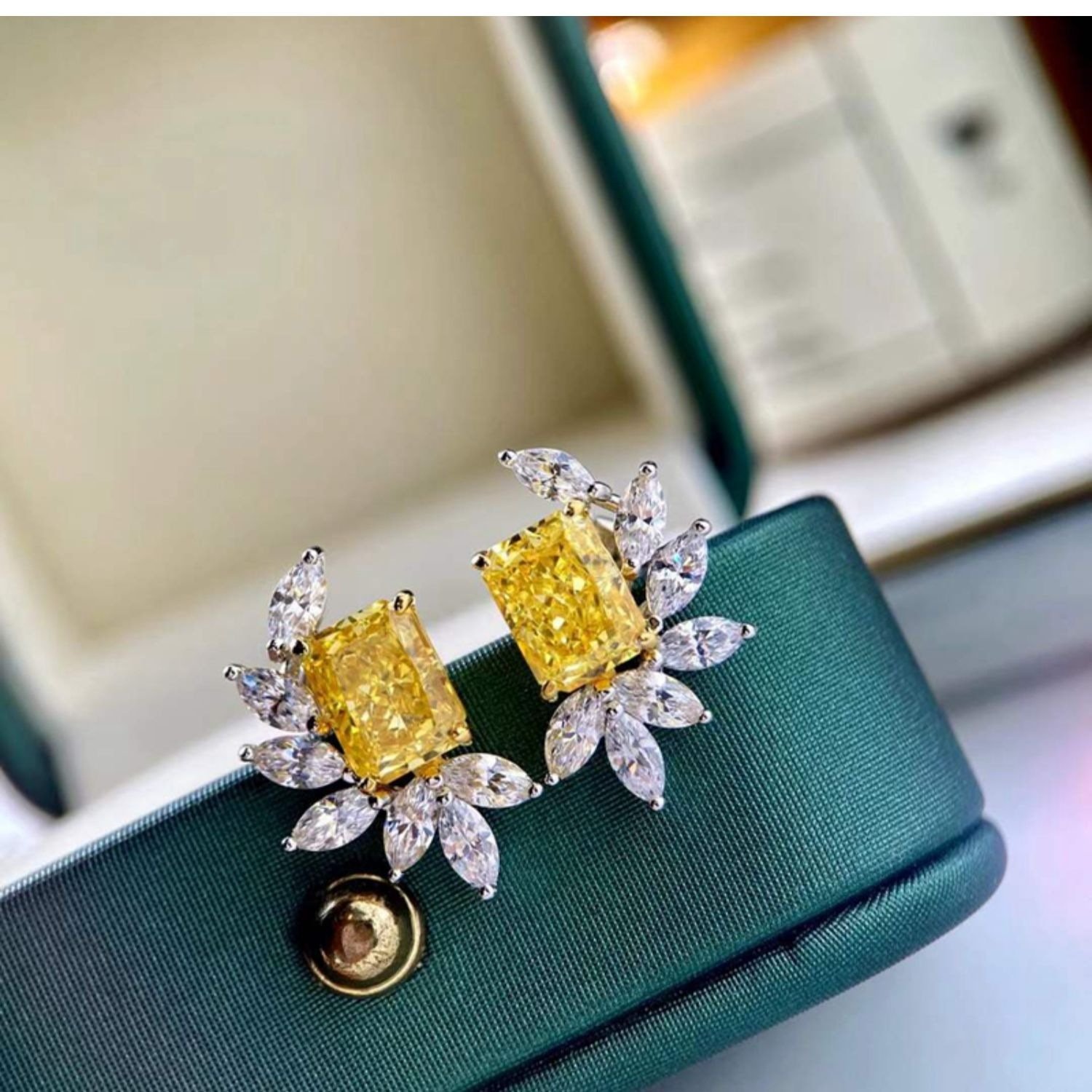 Citrine Tourmaline Socialite Style Stud Earrings - Image 4