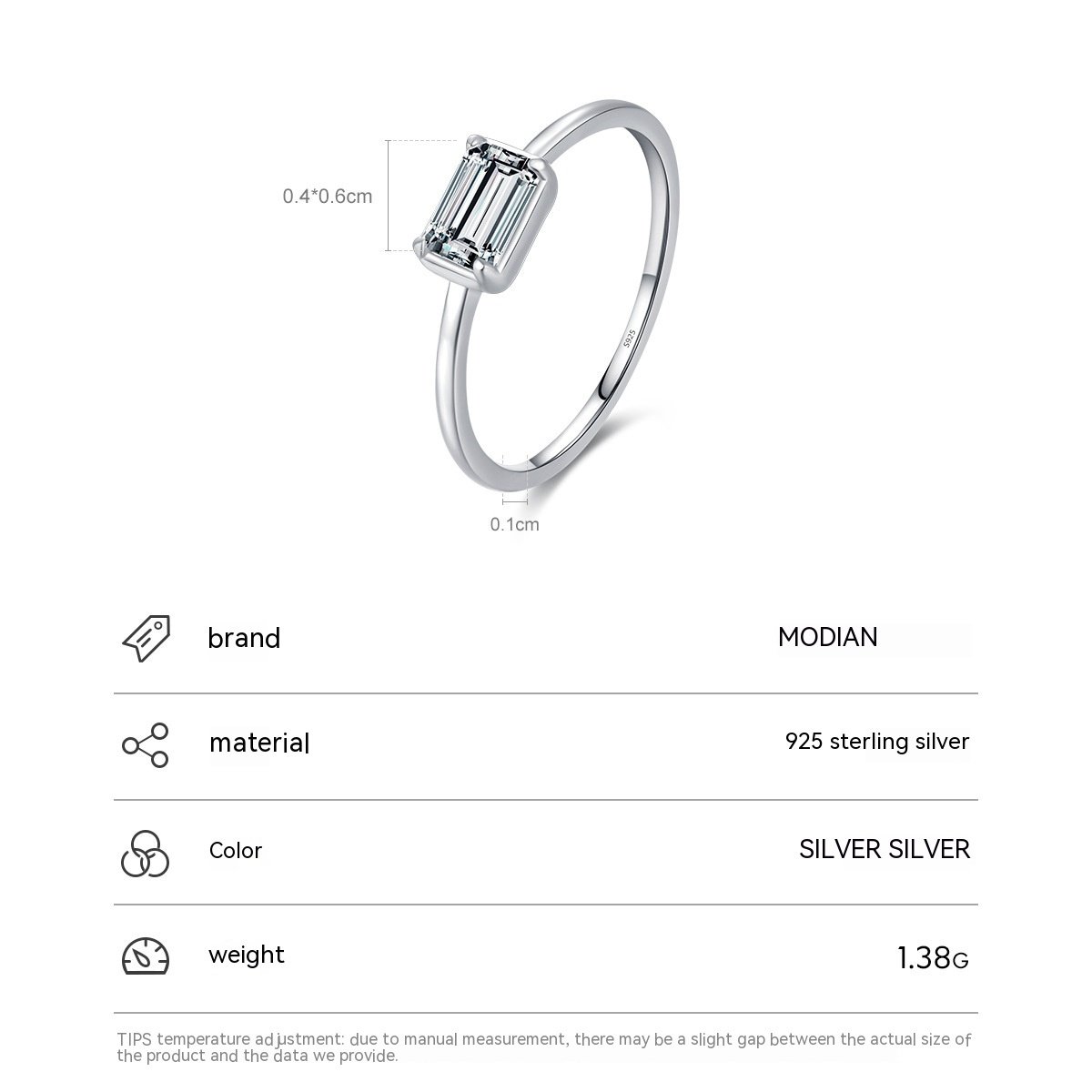 S925 Sterling Silver Sweet Heart Marriage Engagement Ring - Image 3