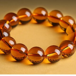 Female Kumquat Yellow Pixiu Natural Crystal Bracelet For Men And Women