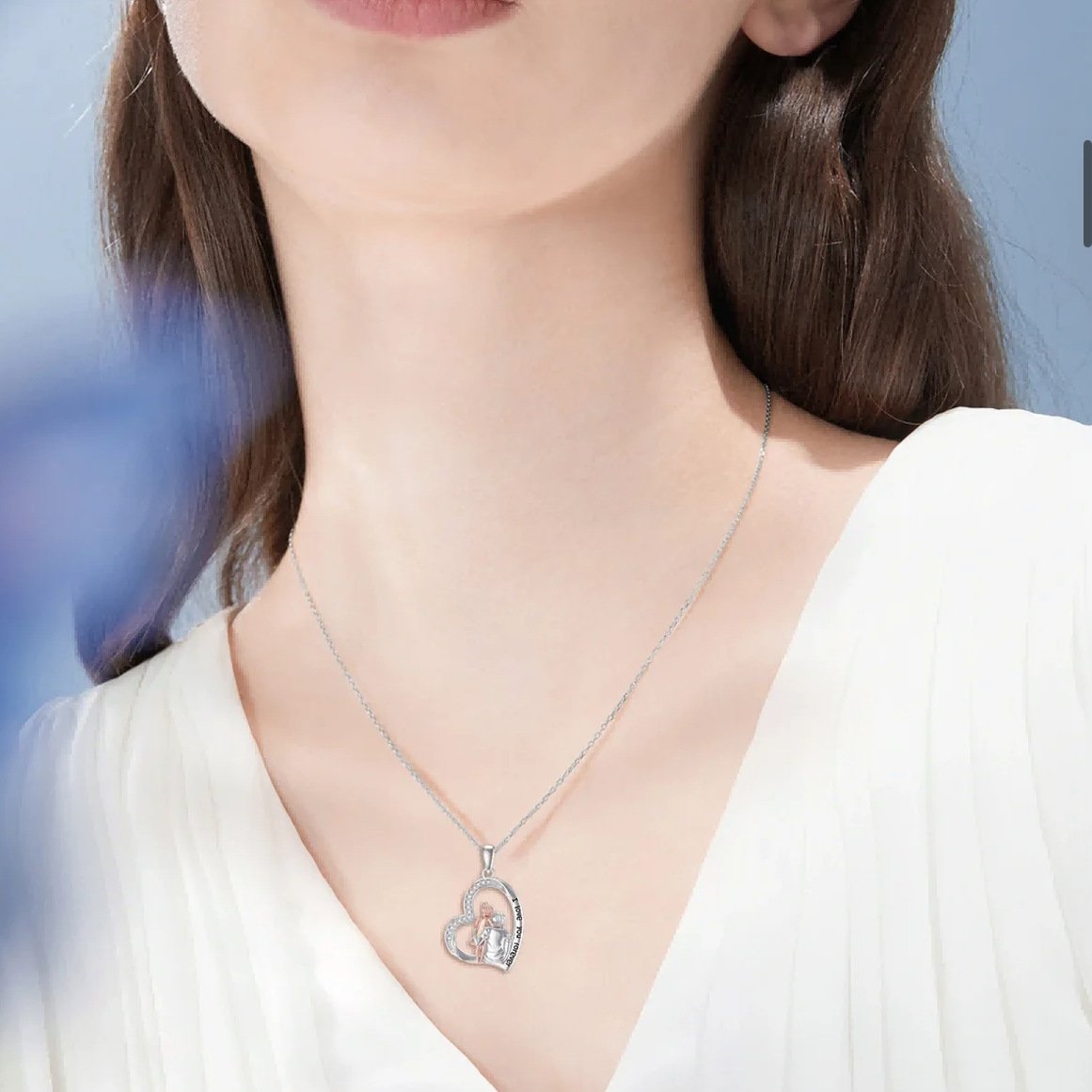 Two-Tone Fashion Short Necklace S925 Pendant - Image 2