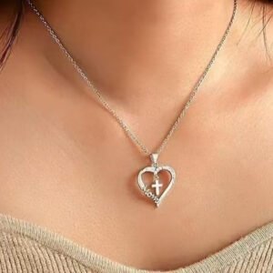 Heart-shaped Cross Necklace Heart-shaped Pendant