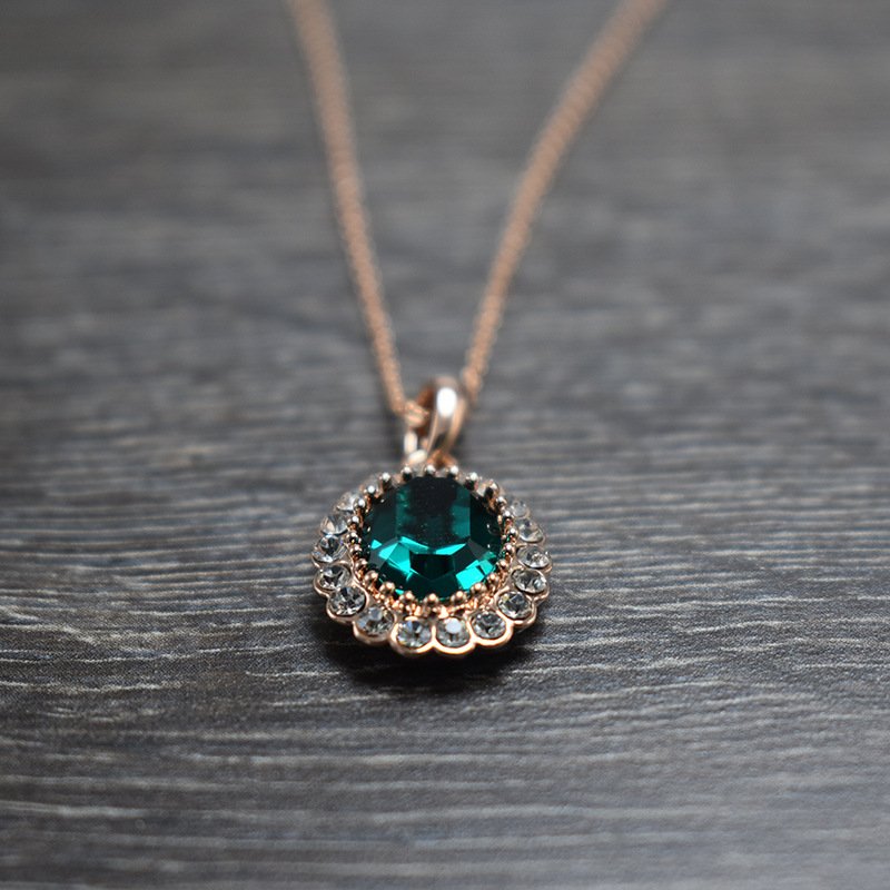 Oval Color Short Clavicle Necklace For Women - Image 4