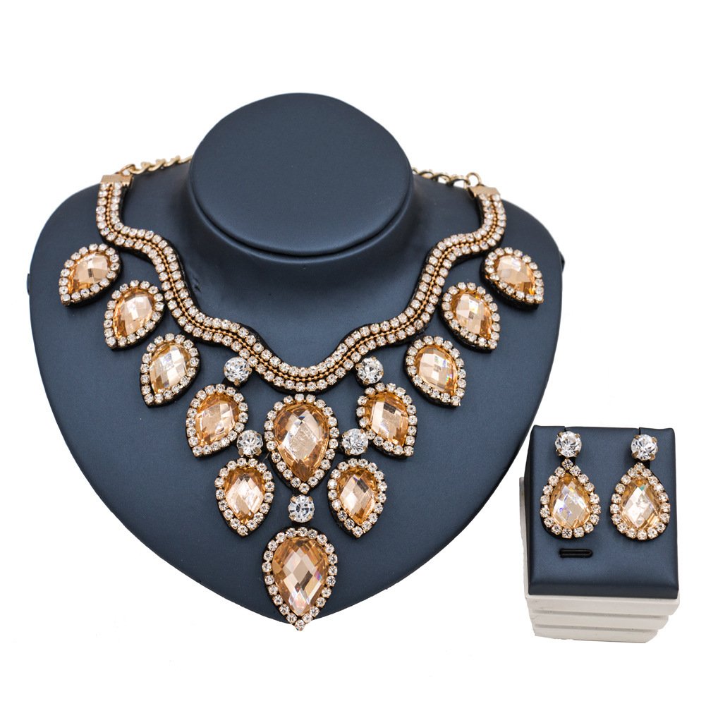Fast Selling Explosion, Middle East, Europe And America, Colorful Exaggerated Bride Necklace, Earring Set, Cross Border High Quality Goods Supply - Image 5