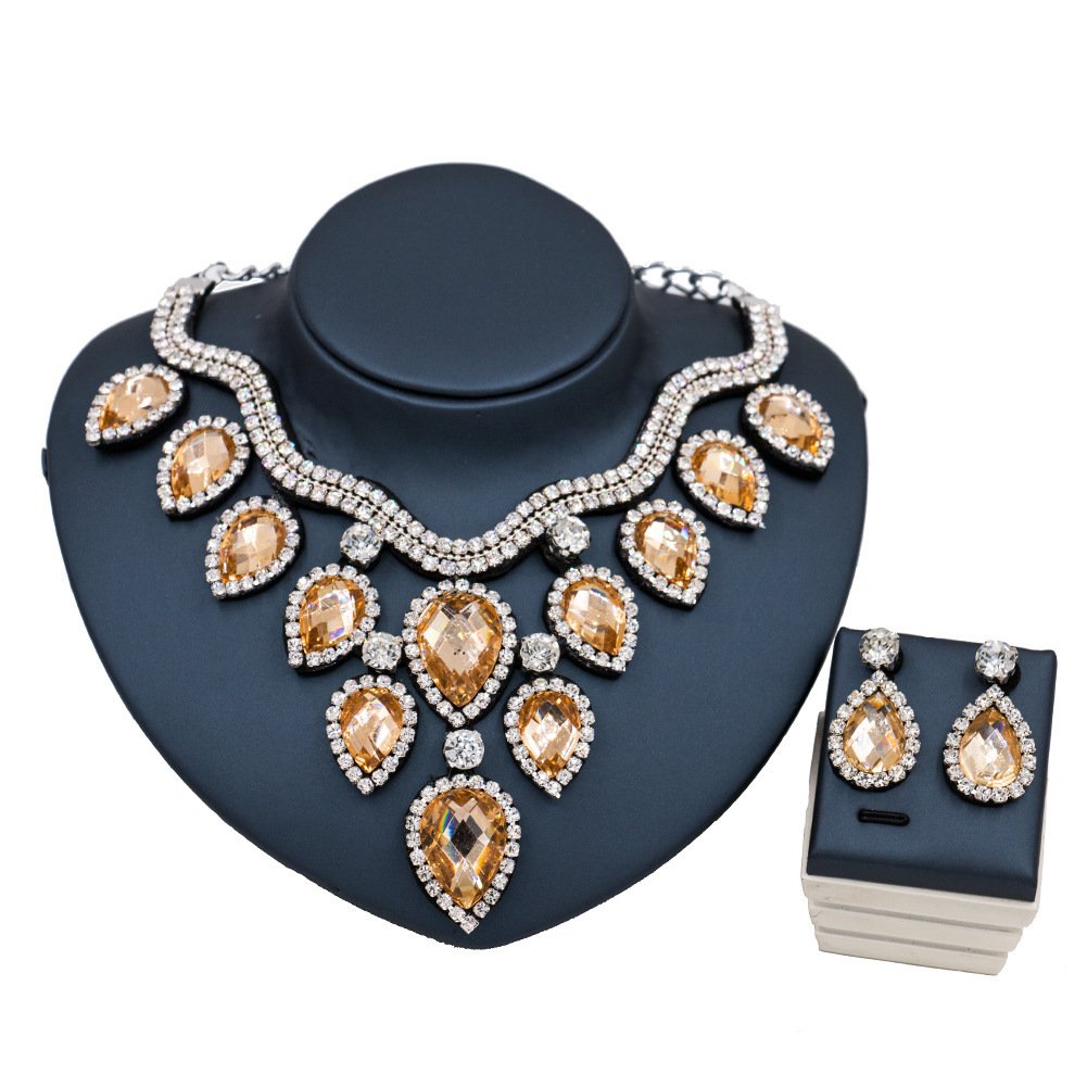 Fast Selling Explosion, Middle East, Europe And America, Colorful Exaggerated Bride Necklace, Earring Set, Cross Border High Quality Goods Supply - Image 9