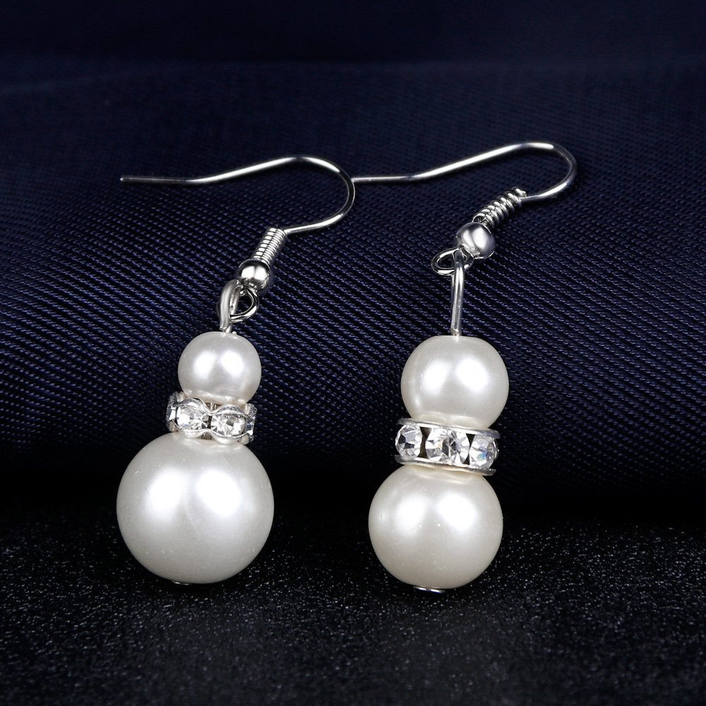 The Bride Wedding Earrings Necklace Three Piece Suit Danbi Pearl Necklace Jewelry. - Image 4