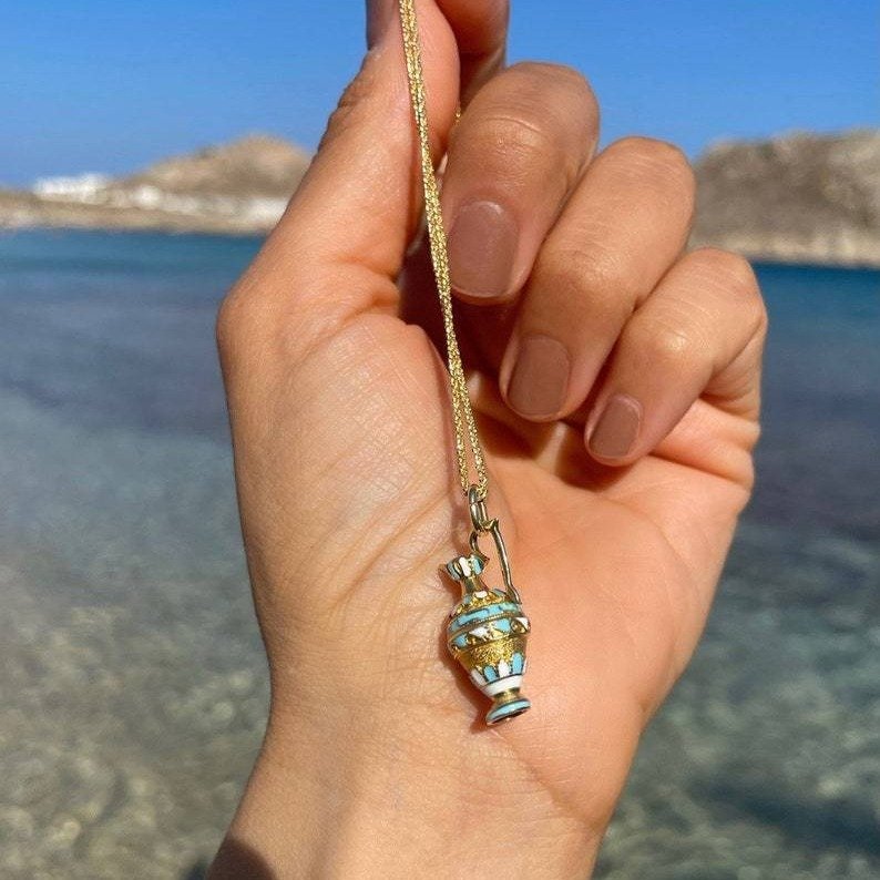 Titanium Steel Handmade Oil Dripping Commemorative Color Water Bottle Necklace - Image 2