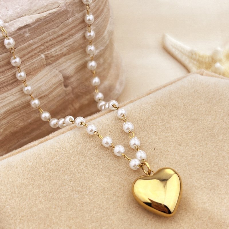 Stainless Steel 18K Gold Plating Niche High-grade Ins Style Pearl Necklace - Image 2
