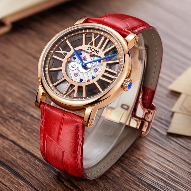 Genuine leather hollow quartz watch - Image 3
