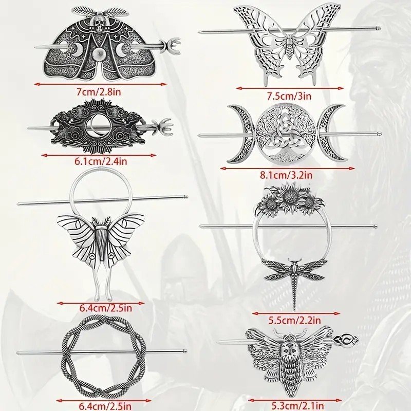 Female Viking Barrettes Animal Alloy Crescent Cloud - Image 5