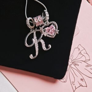Wish Loving Heart Zircon English Letter Necklace