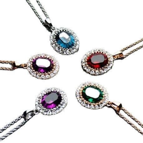 Oval Color Short Clavicle Necklace For Women - Image 5