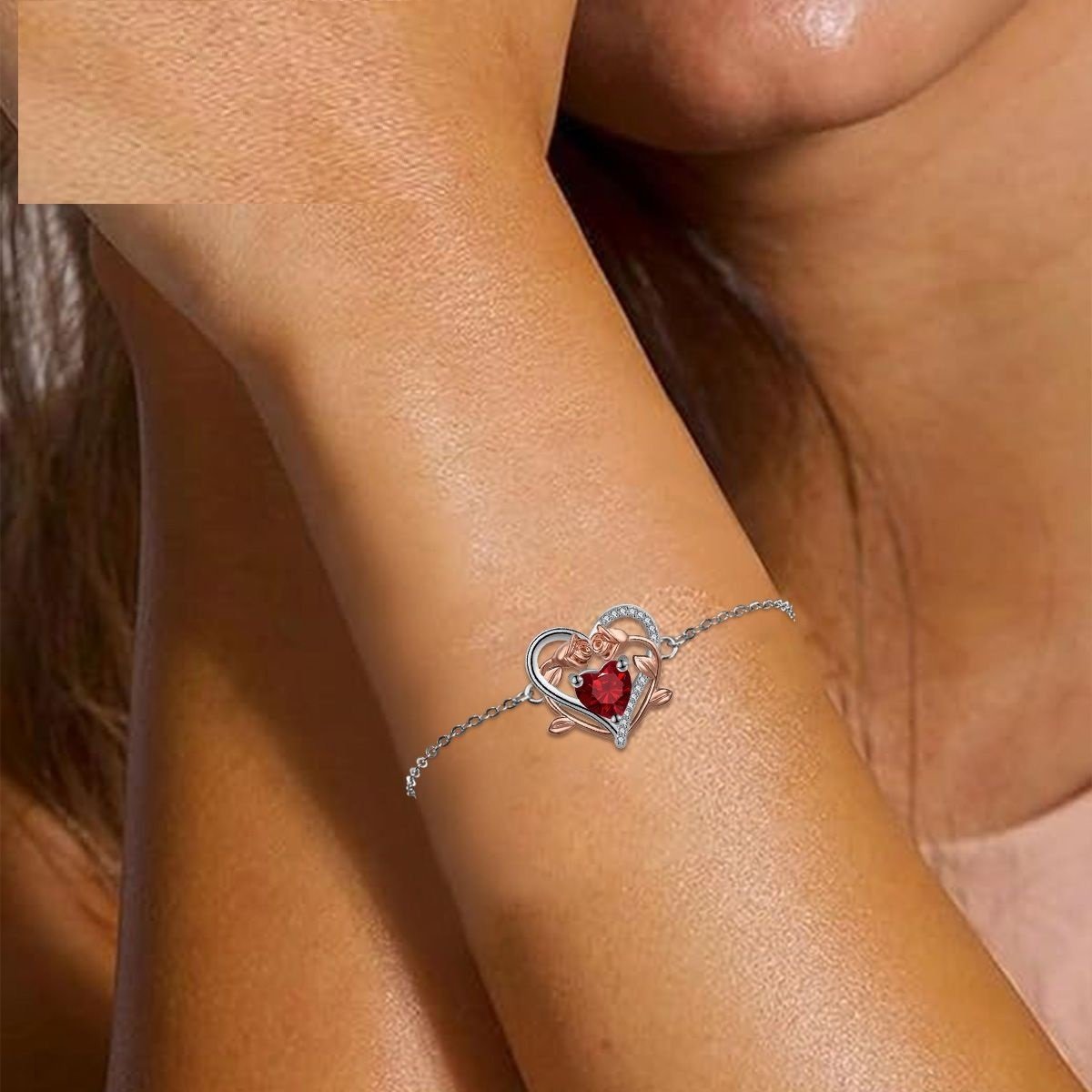 Ornament Heart-shaped Rose Bracelet Mother's Day Gift