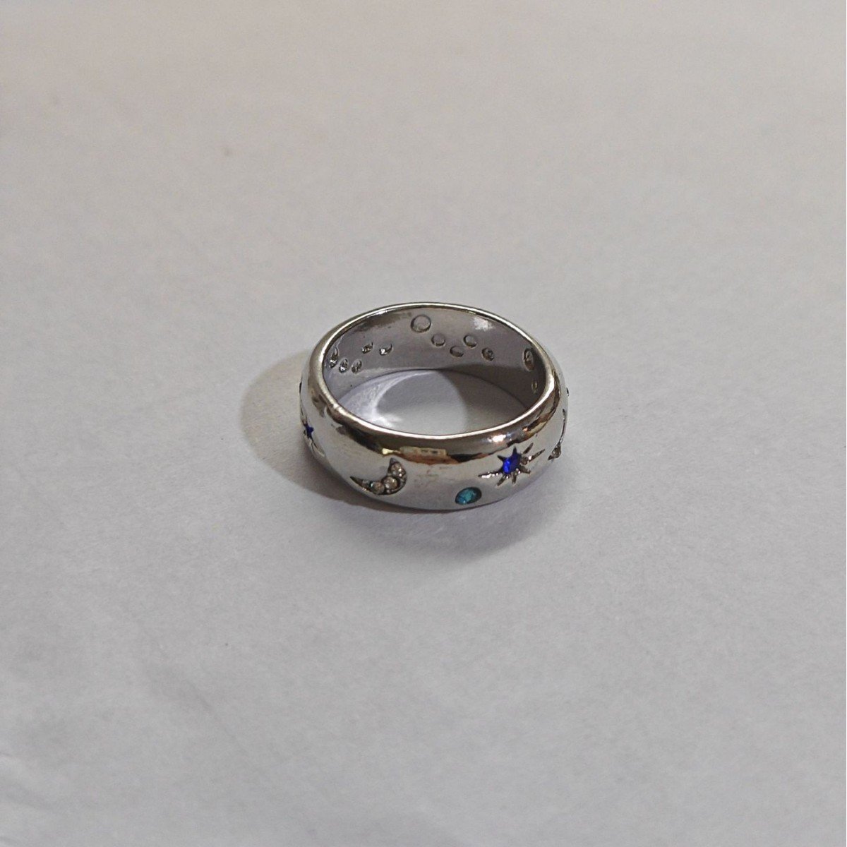 Women's Simple Stylish Moon And The Stars Ring Inlaid With Colorful Zircon - Image 2