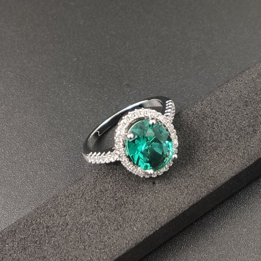 Luxury Zircon Round Ring Full Of Diamonds Ring Engagement Wedding First Ornament - Image 7