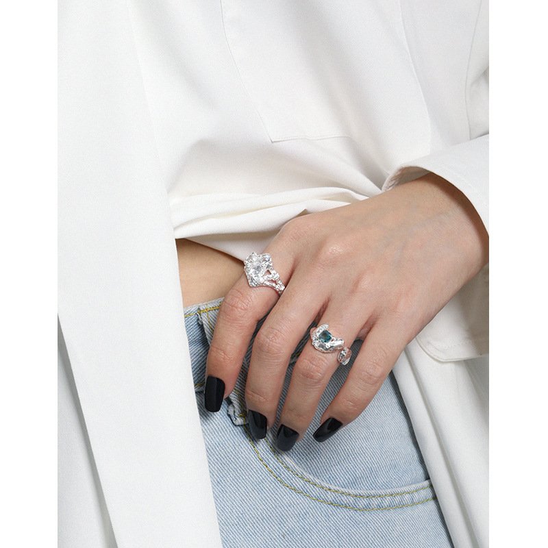 Face Made Tourmaline Texture Ring - Image 2