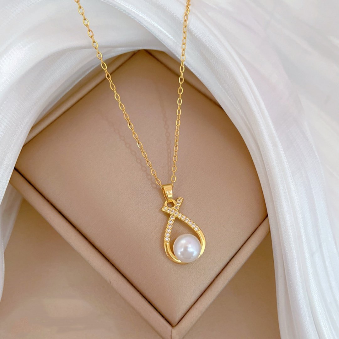 Necklace Women's Copper Micro Inlaid Real Gold Electroplating Ins - Image 2