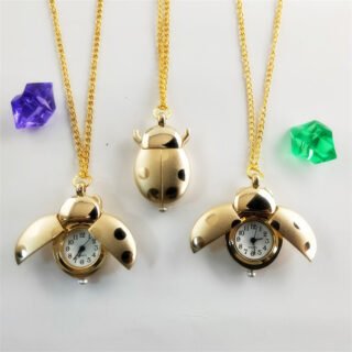 Creative Vintage Golden Ladybug Pocket Watch