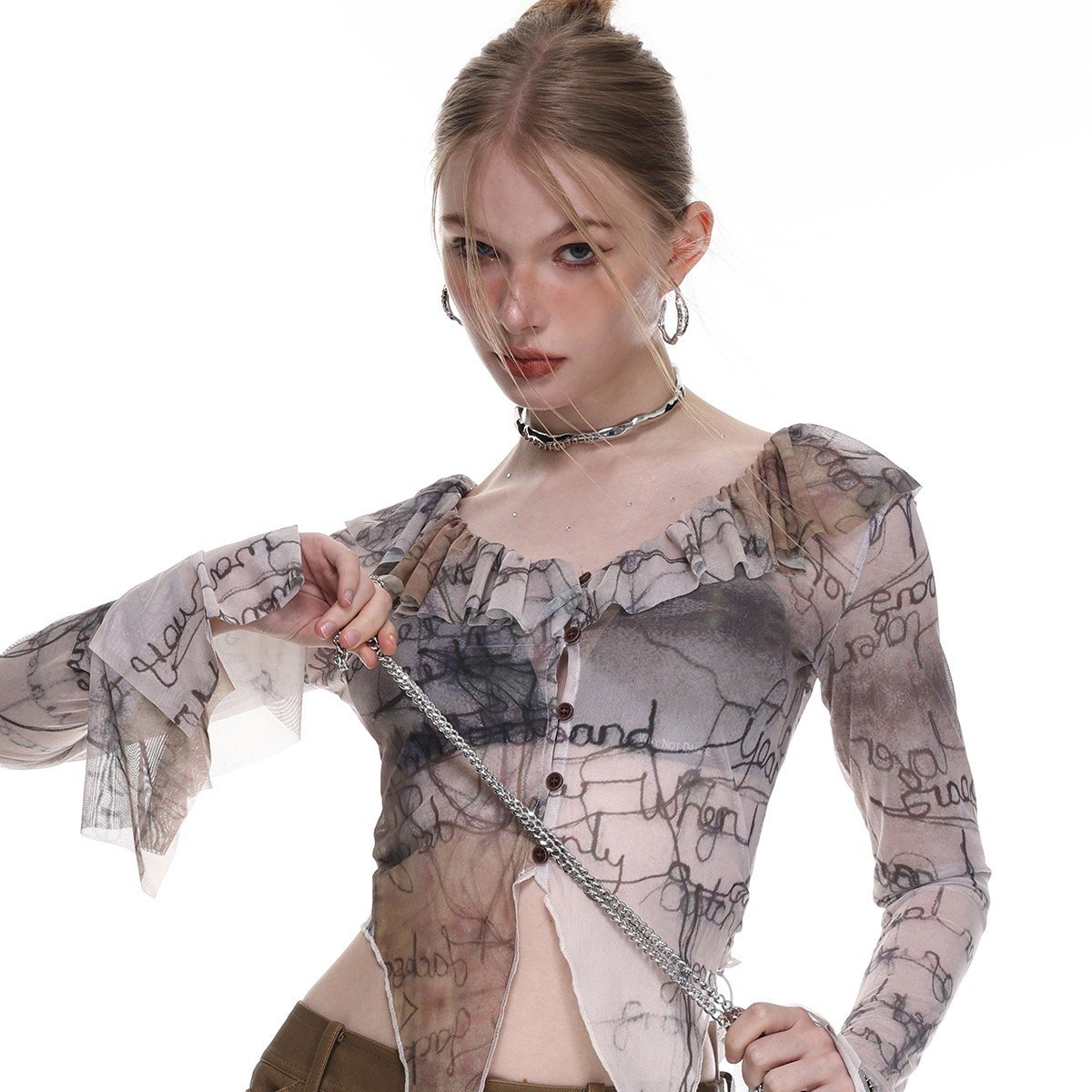 Trauma Series Gold And Silver C- Ring Earrings - Image 5