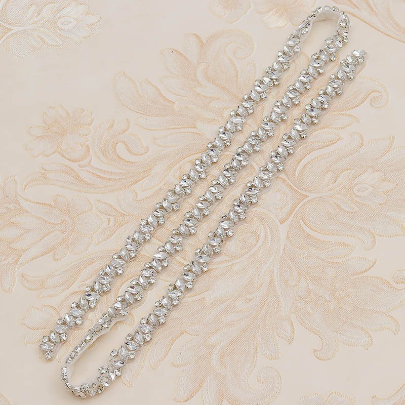 Rhinestone Applique Wedding Dress Waist Jewelry - Image 4