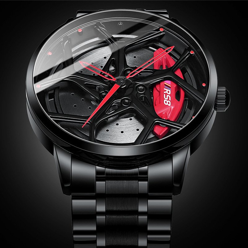 Men's Stereo Brake Skeleton Dial Sports Car Modified Watch - Image 2
