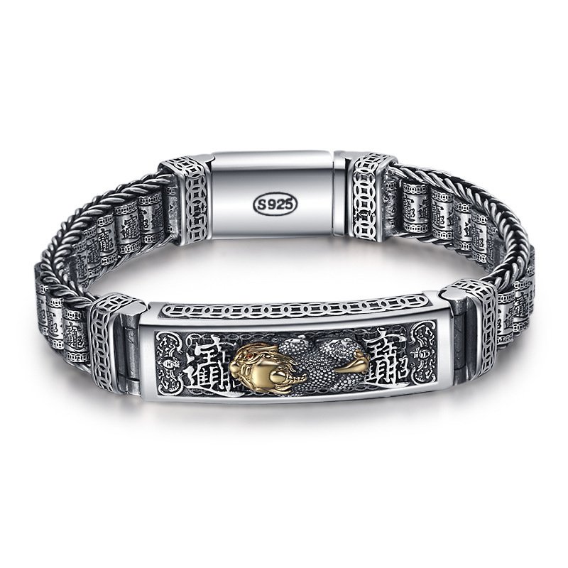 Pure Silver Money Bracelet Retro Tai Silver Popular Men - Image 3