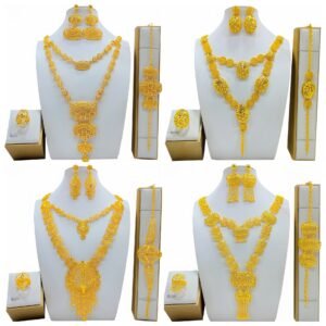 Fashion Women's Necklace Earring Ring Bracelet Suit