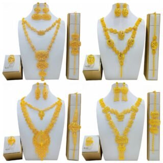 Fashion Women's Necklace Earring Ring Bracelet Suit