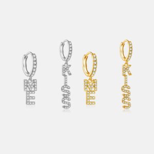 S925 Sterling Silver English Letters Ear Ring