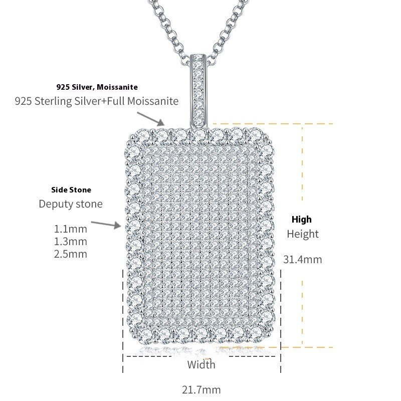 European And American Hip Hop Style Full Diamond Necklace - Image 7