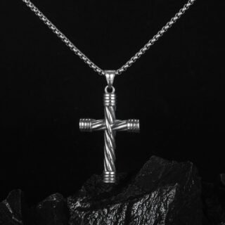 Cross Pendant Street Cool Hip Hop Style Man's Stainless Steel Necklace