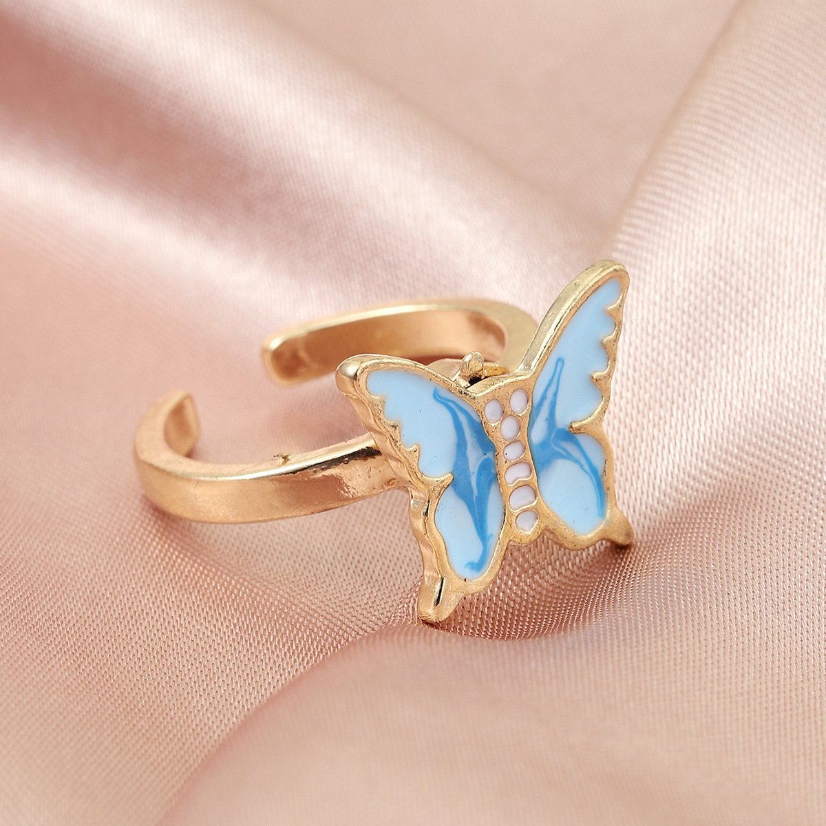 Fashion The Same Sweet Butterfly Revolving Ring - Image 10