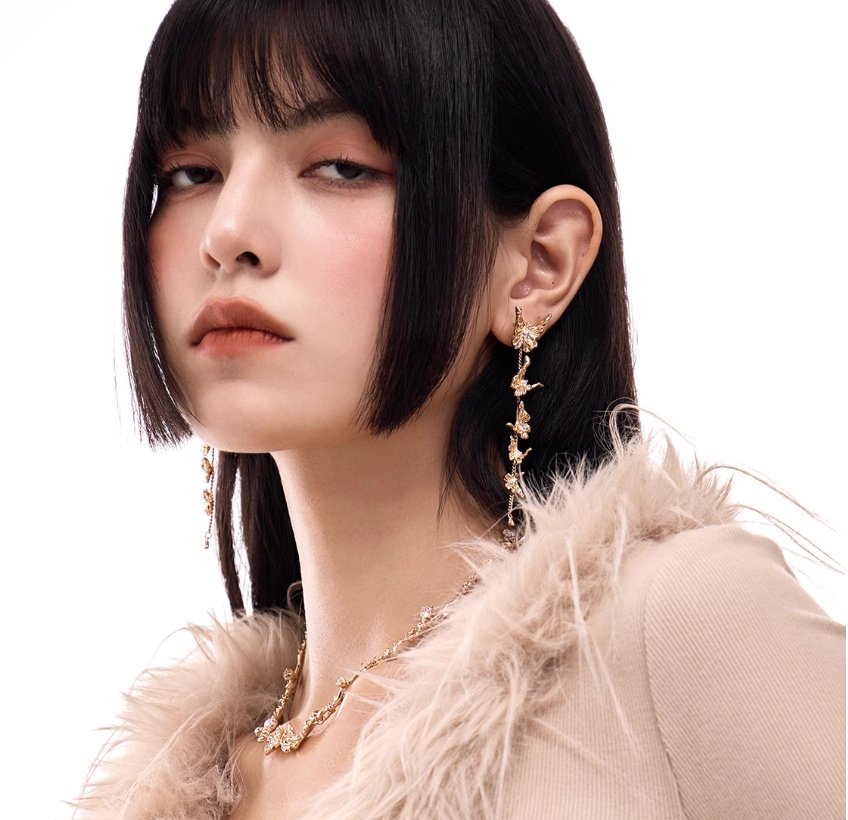 Vintage Tassel Multi-layer Gold Butterfly Earrings - Image 3