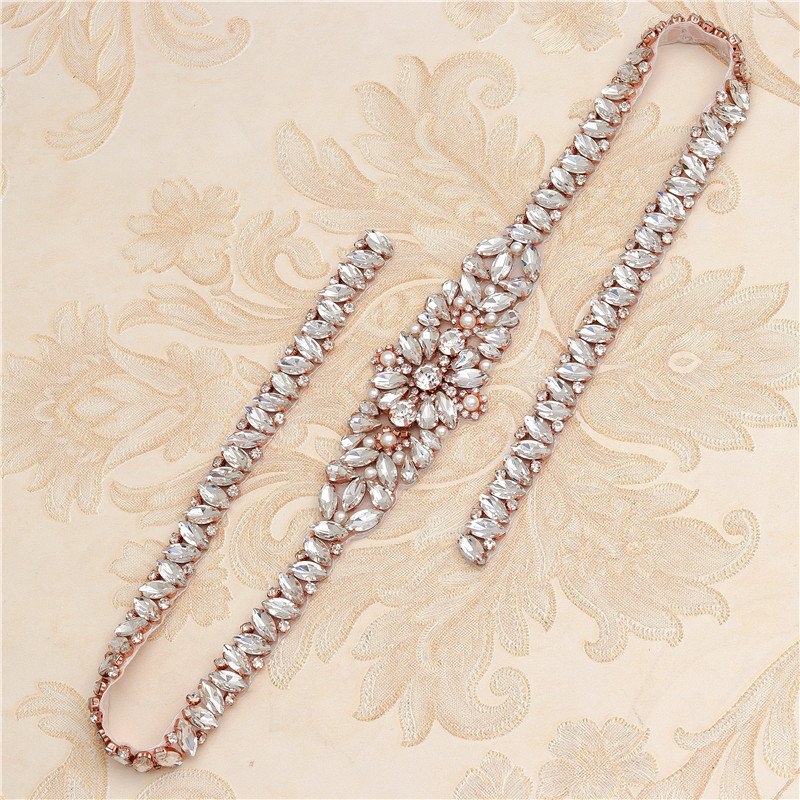 Rhinestone Applique Wedding Dress Waist Jewelry - Image 3