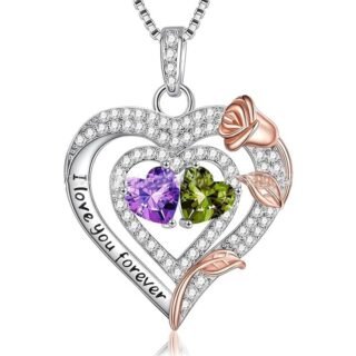 European And American Heart Of Eternity S925 Sterling Silver Double-layer Necklace For Women