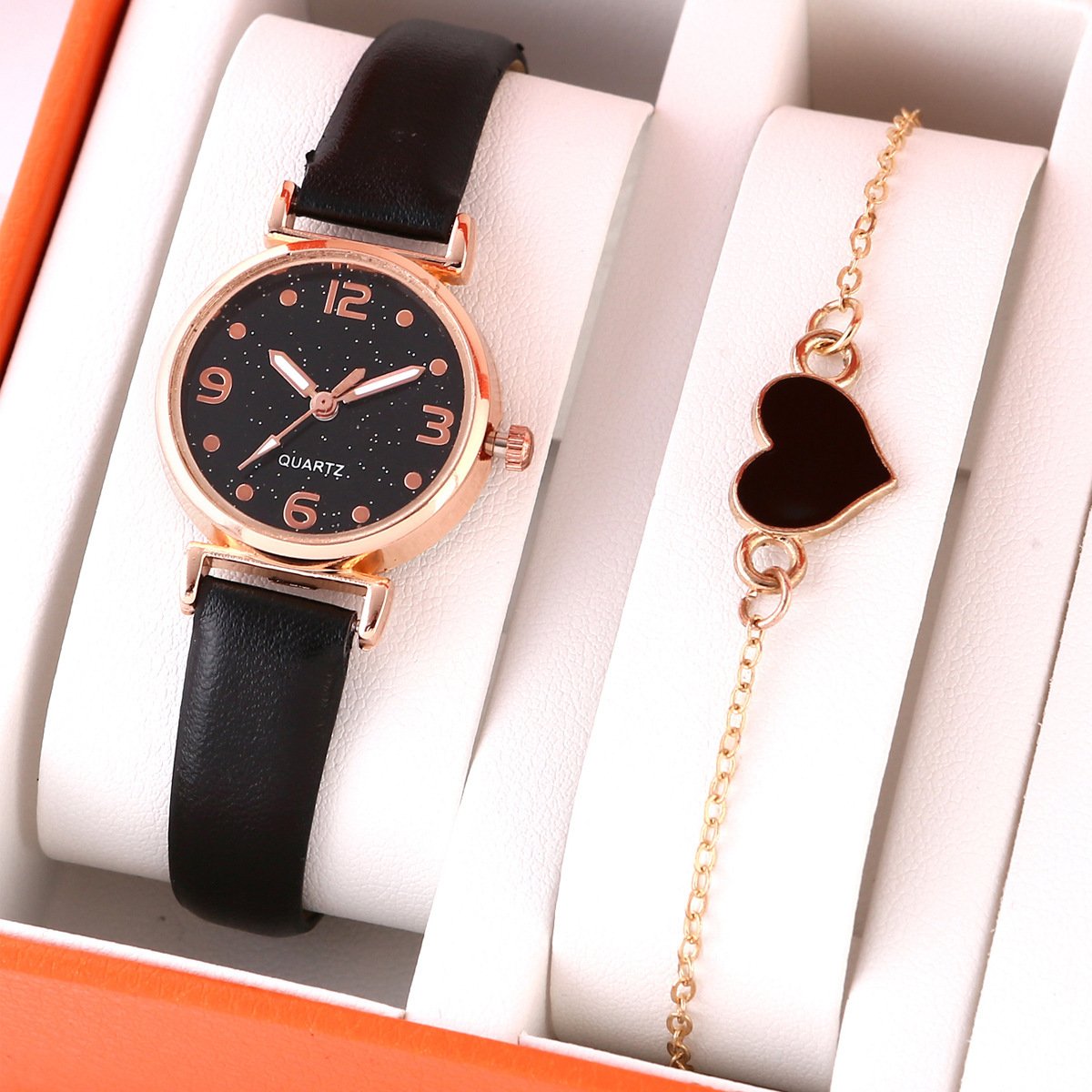 Lady Temperament Heart Bracelet Quartz Watch Suit - Image 3