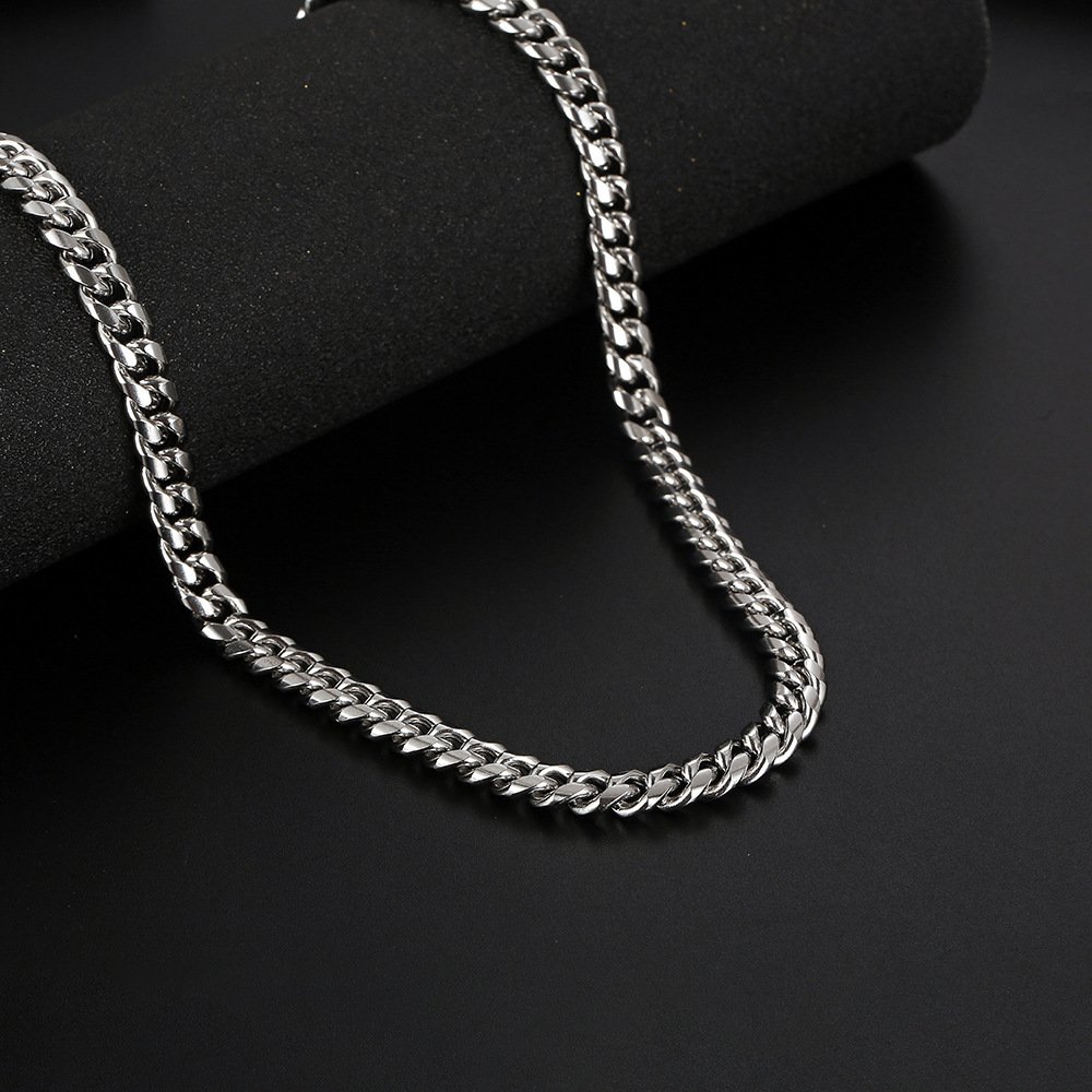 European And American Personalized Trendy Men's Cuban Link Chain Dense Chain Stainless Steel - Image 4