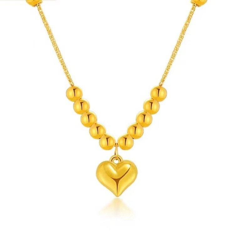 Gold Yellow Love Golden Balls All-match Necklace - Image 5