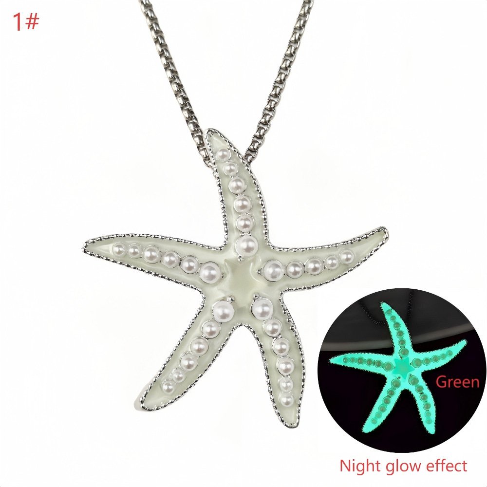 Metal Luminous Starfish Necklace Ocean Elf Beach Party - Image 6