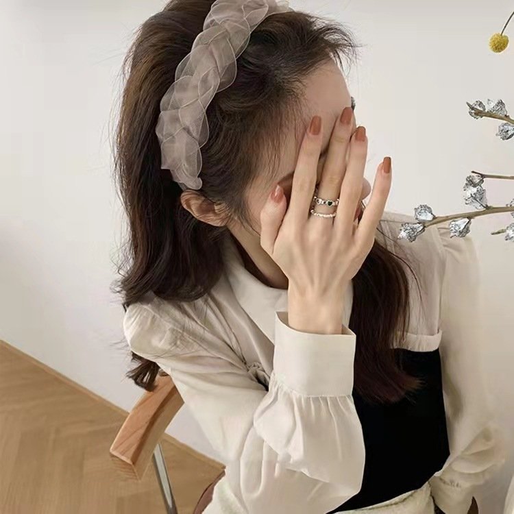 Super Fairy Mesh Headband Female Face Wash Highend Headwear Hairpin Hair Accessories - Image 4