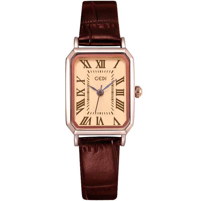 Women's Retro Elegant Waterproof Belt Small Square Watch - Image 5