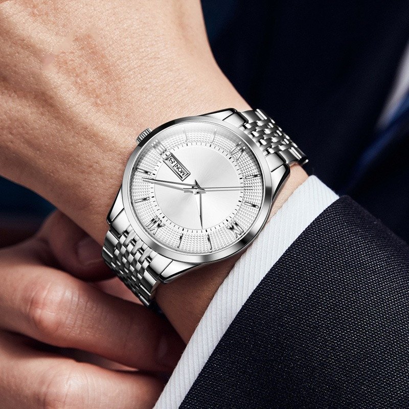 Men's Fashion Automatic Mechanical Waterproof Double Calendar Watch - Image 3