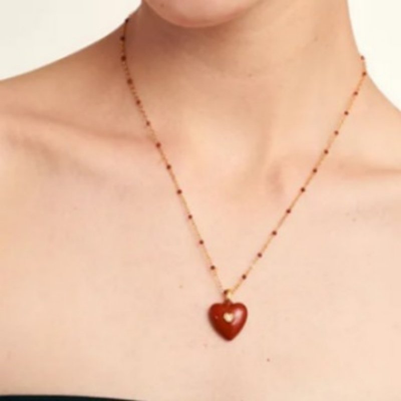 French Love Enamel Pendant Necklace Light Luxury Temperament High Sense - Image 3