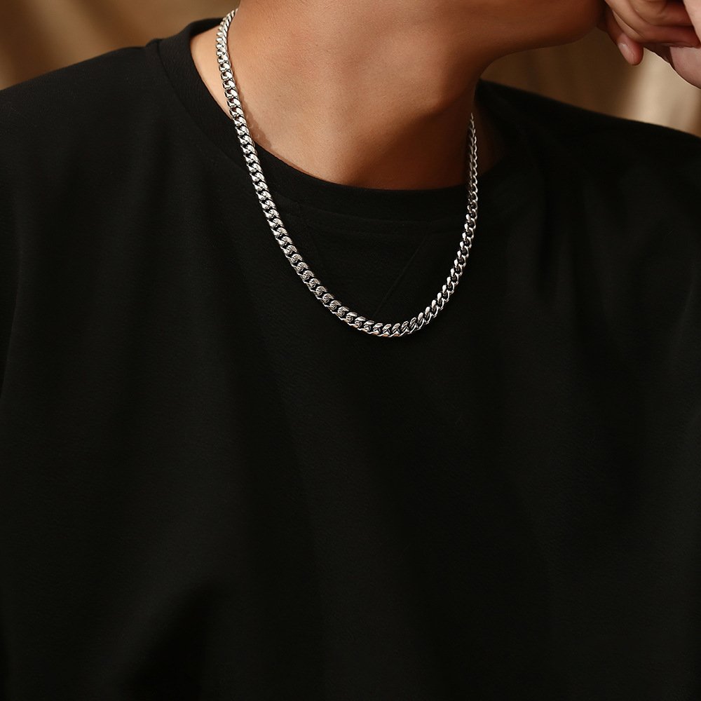 European And American Personalized Trendy Men's Cuban Link Chain Dense Chain Stainless Steel - Image 3