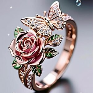 Colorful Oil Necklace Butterfly Personality Ring