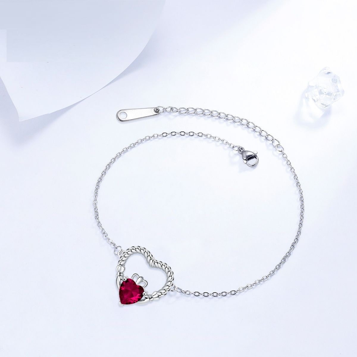 European And American Cat Footprints High Sense Female With Hearts Twine Rope Bracelet For Women - Image 5